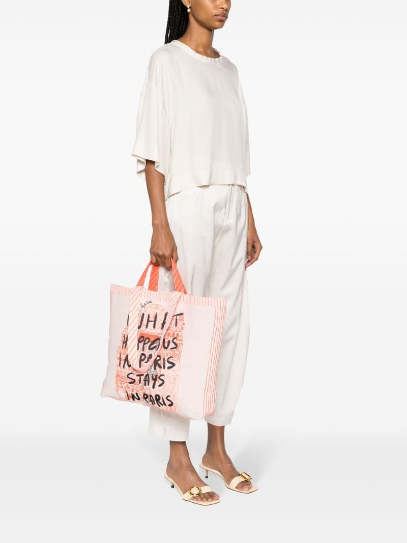 Neutral What Happens Tote Bag