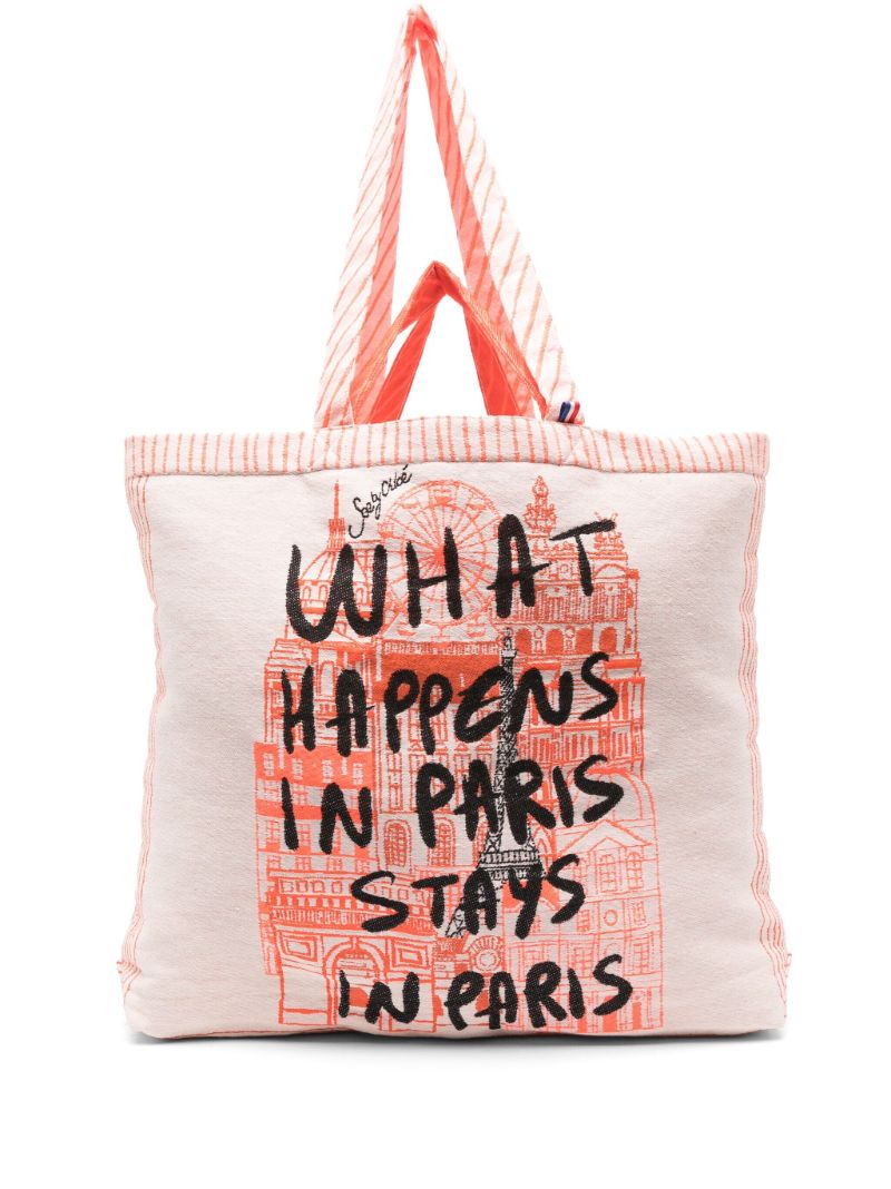 Neutral What Happens Tote Bag