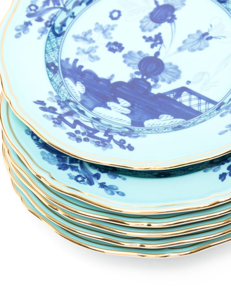 Blue Oriente Italiano Porcelain Dessert Plates Set