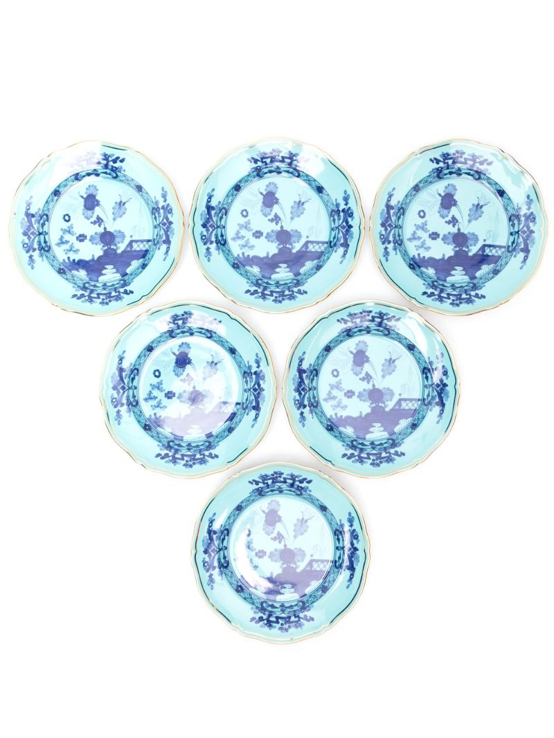 Blue Oriente Italiano Porcelain Dessert Plates Set