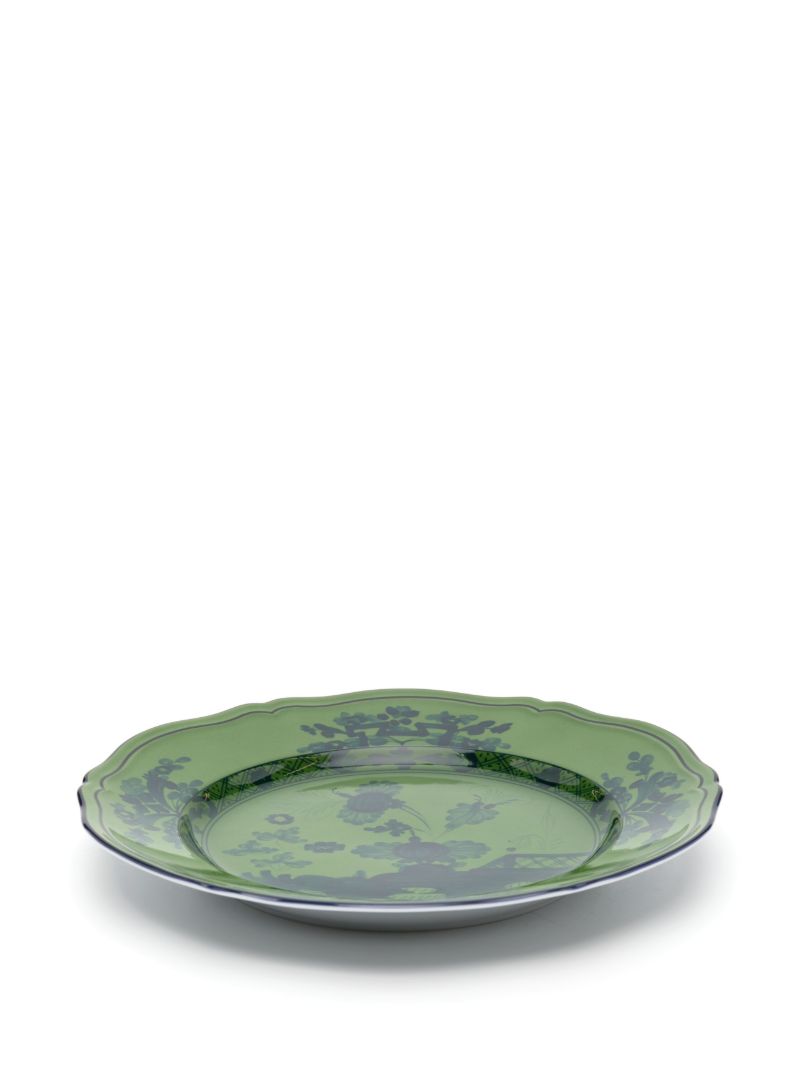 Green Oriente Italiano Porcelain Dinner Plates Set
