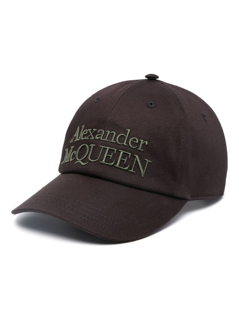 Black Logo Embroidered Cotton Cap