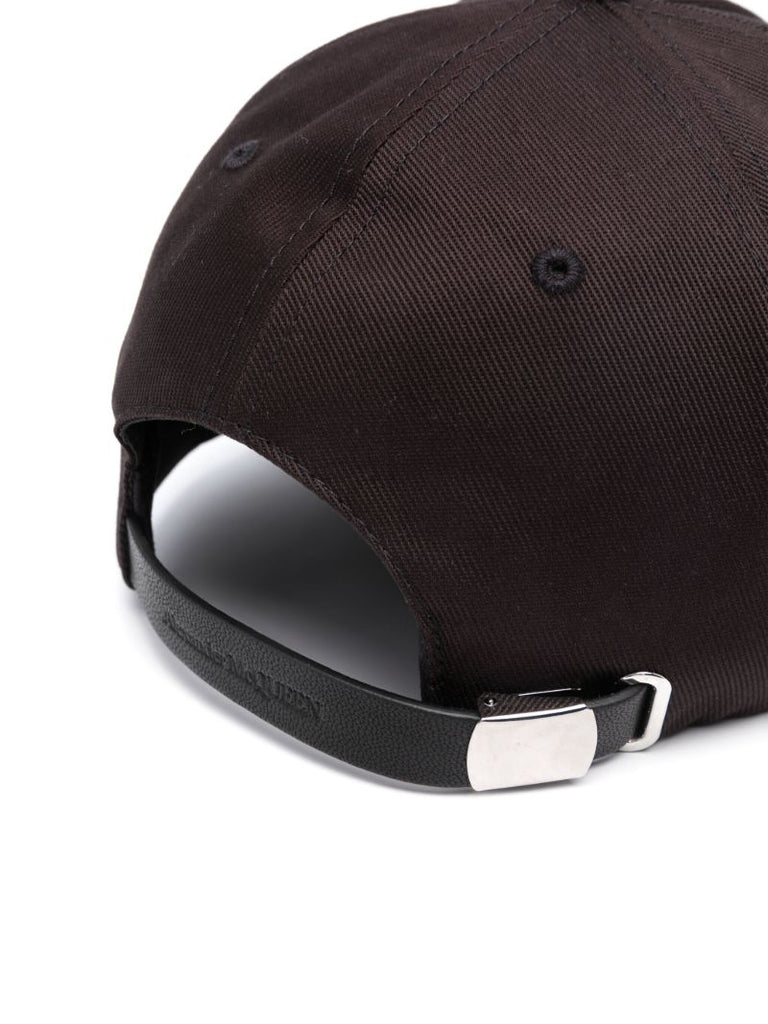 Black Logo Embroidered Cotton Cap