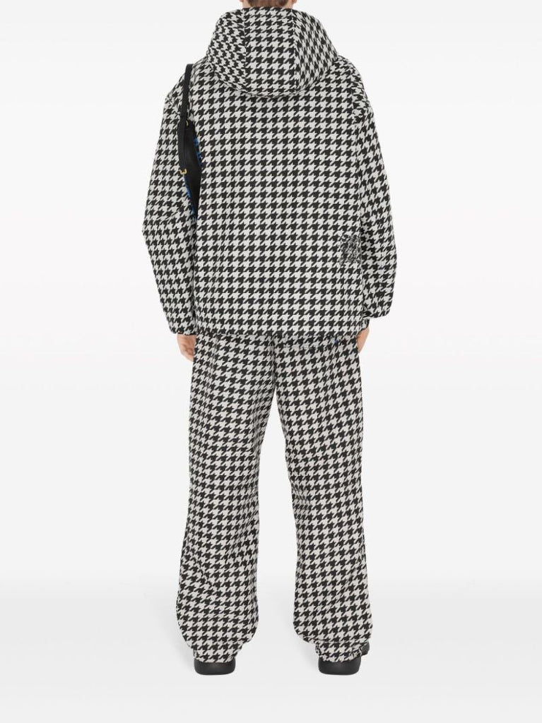 Black Houndstooth Hooded Jacket