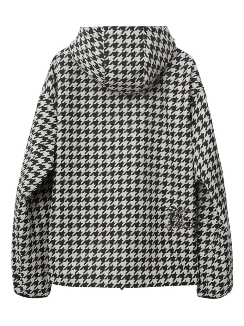 Black Houndstooth Hooded Jacket