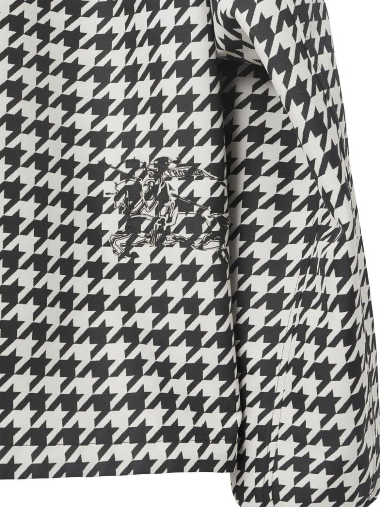 Black Houndstooth Hooded Jacket
