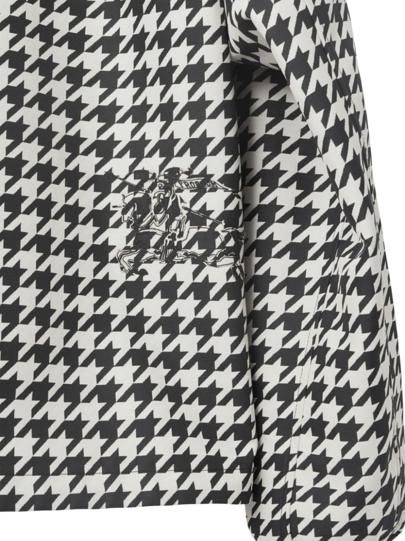 Black Houndstooth Hooded Jacket