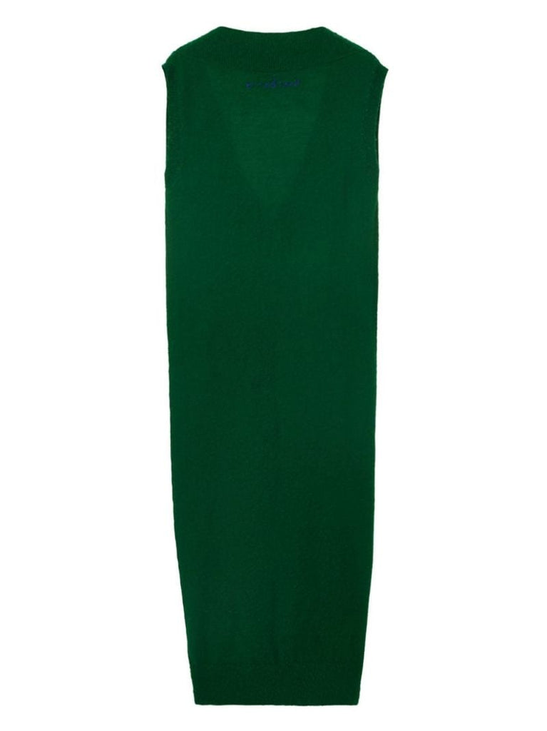Green Argyle-knit Wool Dress