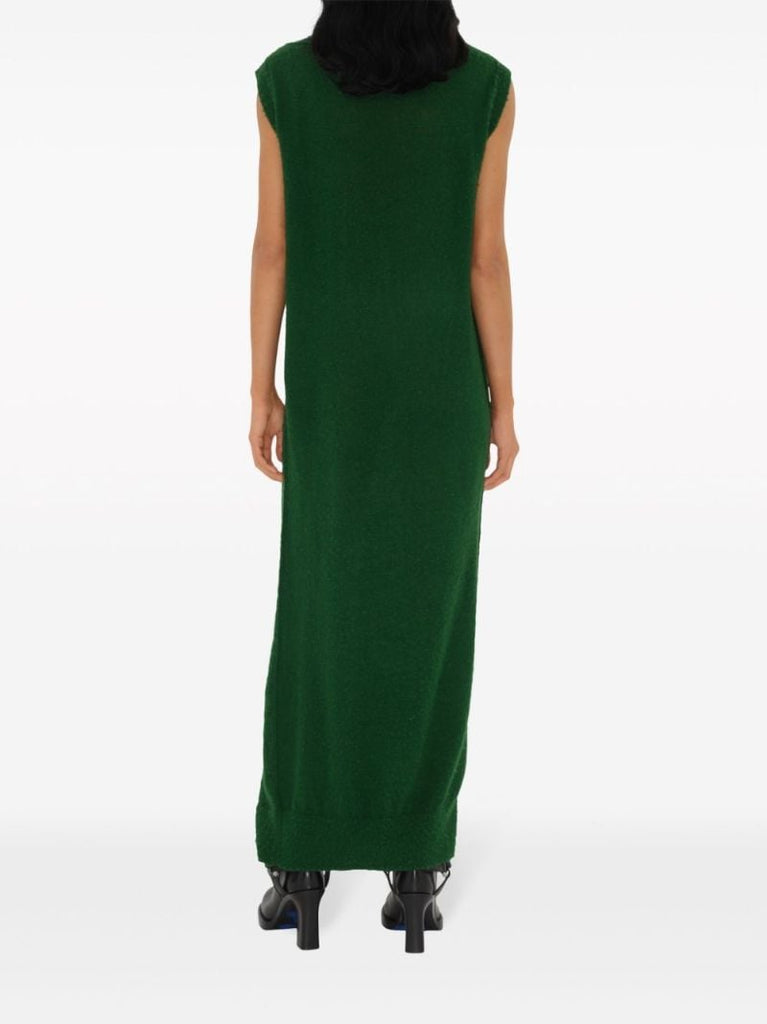 Green Argyle-knit Wool Dress