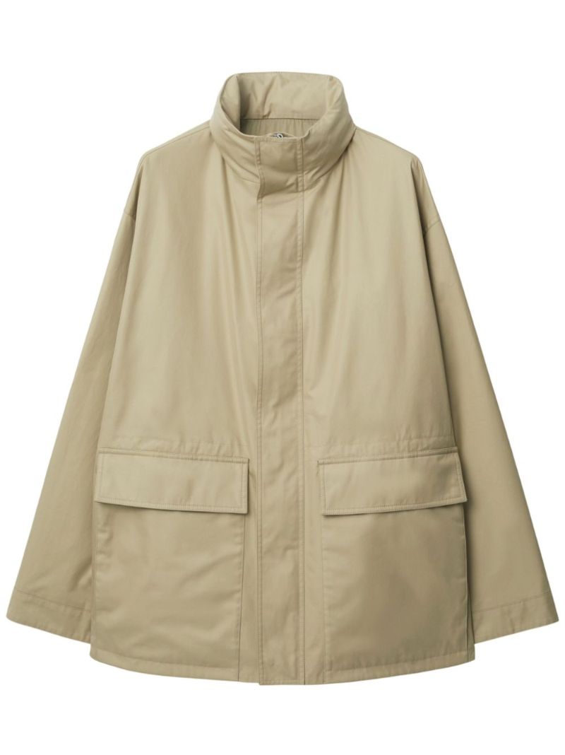 Neutral Ekd-embroidered Hooded Jacket