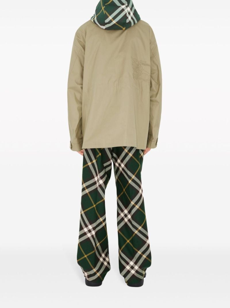 Neutral Ekd-embroidered Hooded Jacket