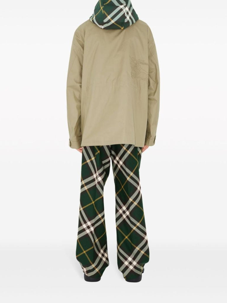 Neutral Ekd-embroidered Hooded Jacket
