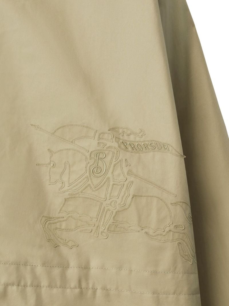 Neutral Ekd-embroidered Hooded Jacket