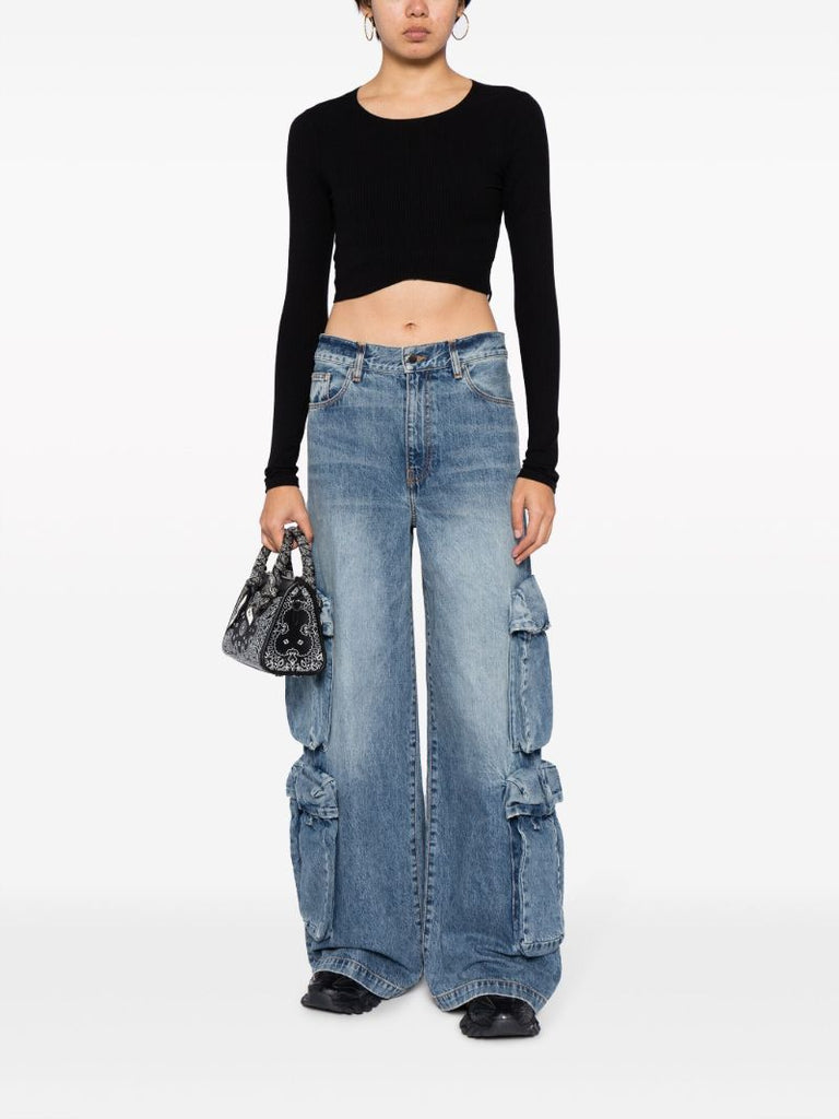 Blue Baggy Cargo Jeans