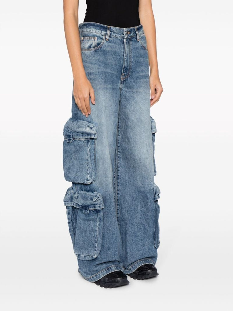 Blue Baggy Cargo Jeans