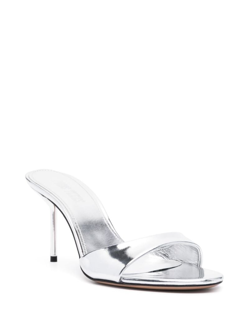Silver-tone Lidia 70 Leather Mules