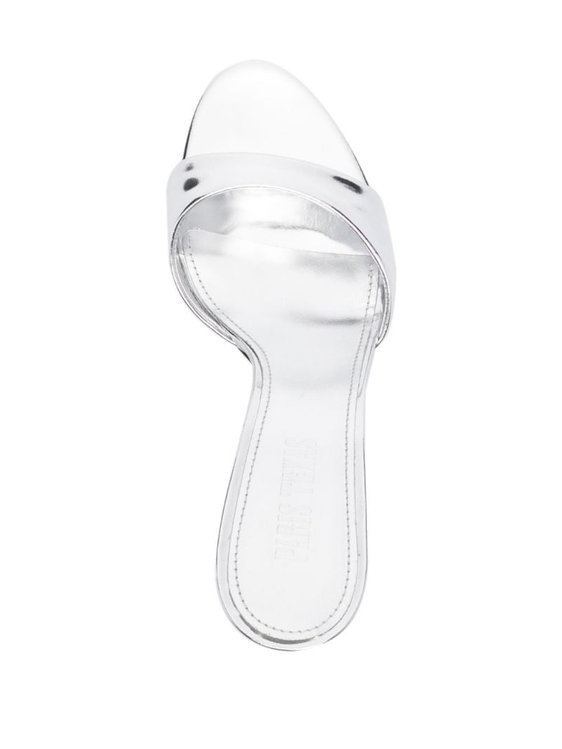 Silver-tone Lidia 70 Leather Mules