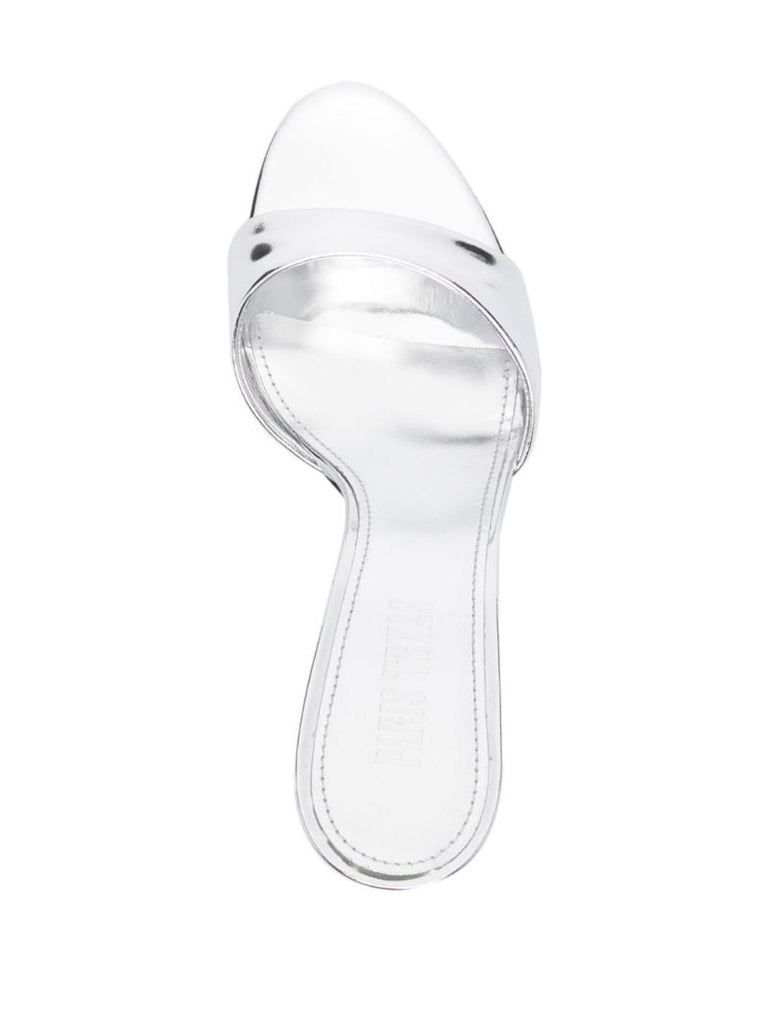 Silver-tone Lidia 70 Leather Mules