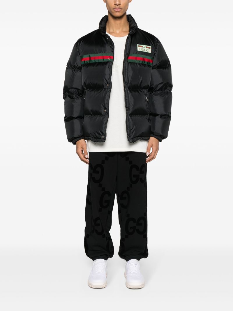 Black Gg-flocked Cotton Track Pants