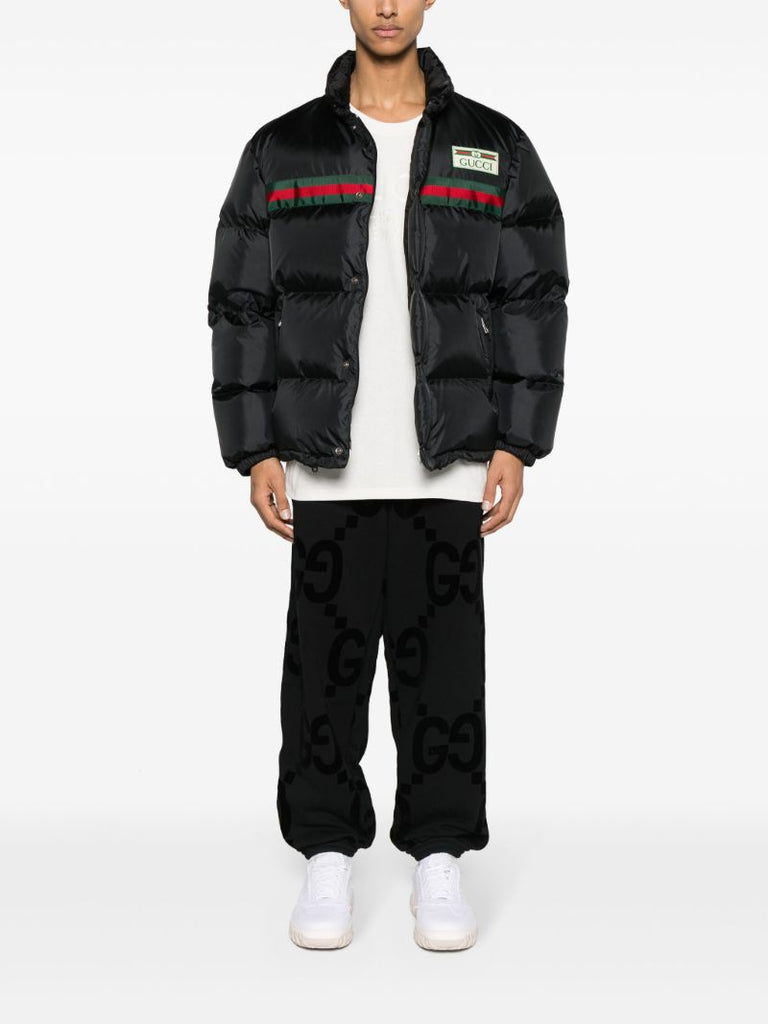 Black Gg-flocked Cotton Track Pants