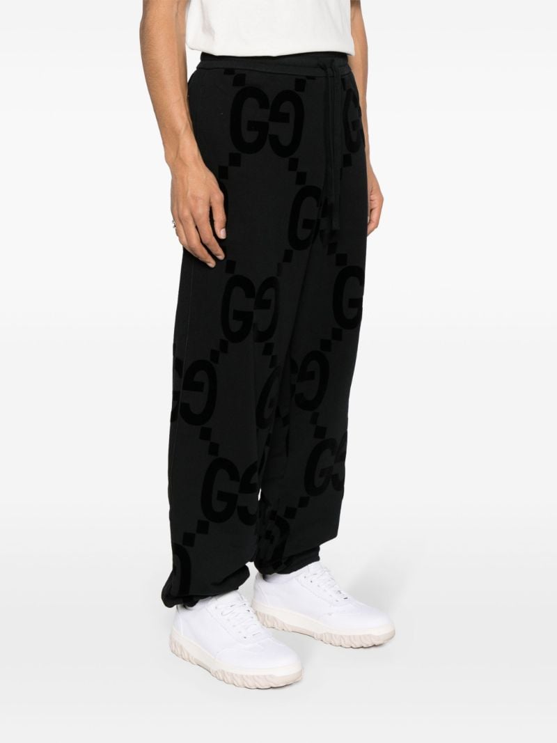 Black Gg-flocked Cotton Track Pants