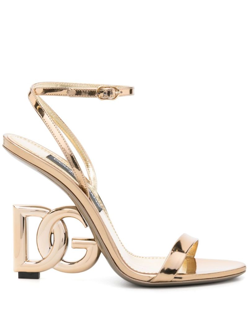 Gold-tone 105 Dg Cross Leather Sandals