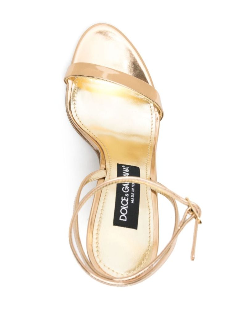 Gold-tone 105 Dg Cross Leather Sandals