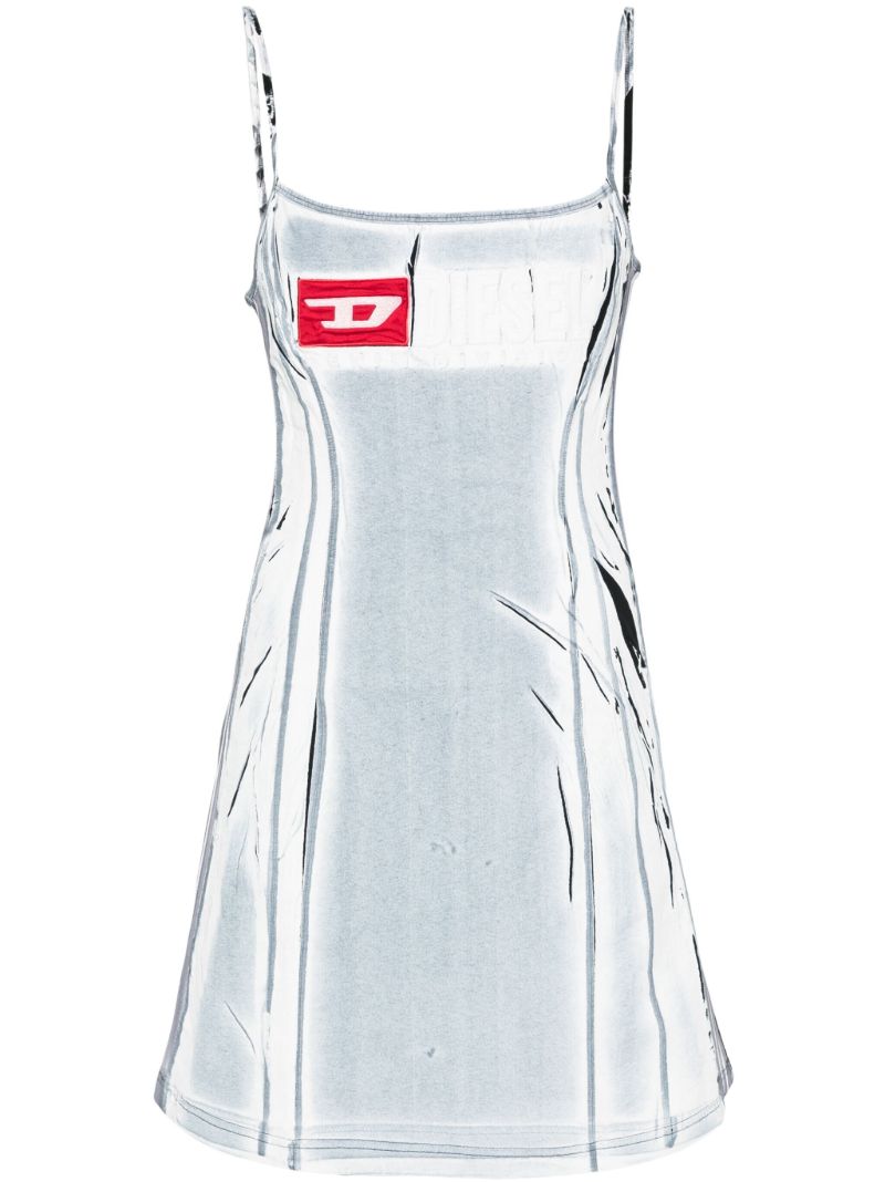 Grey Lazot Shadowy-print Mini Dress