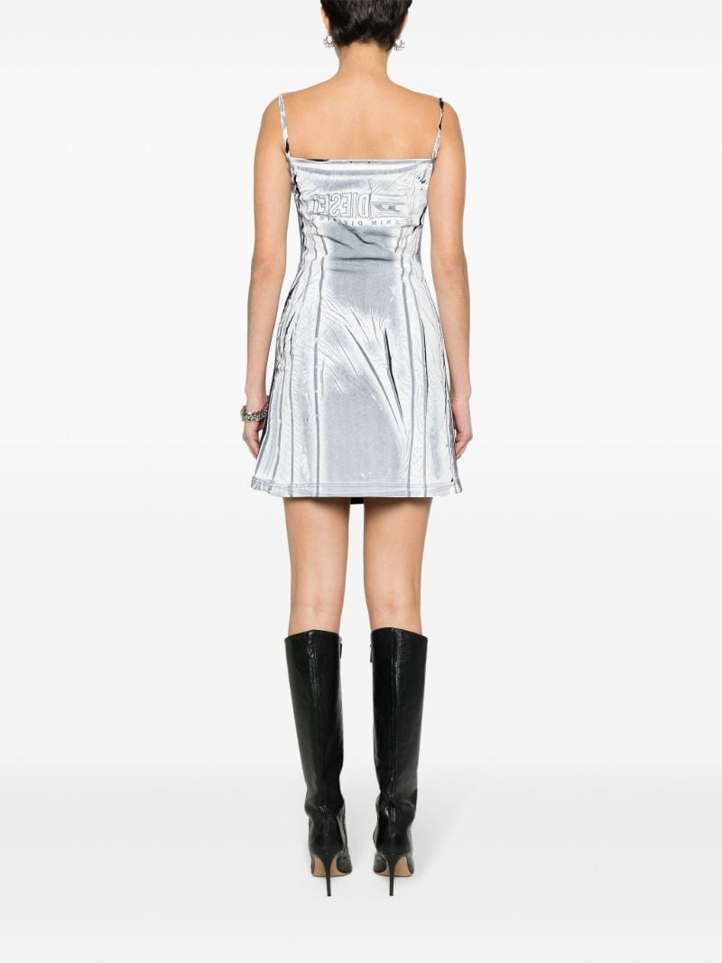 Grey Lazot Shadowy-print Mini Dress