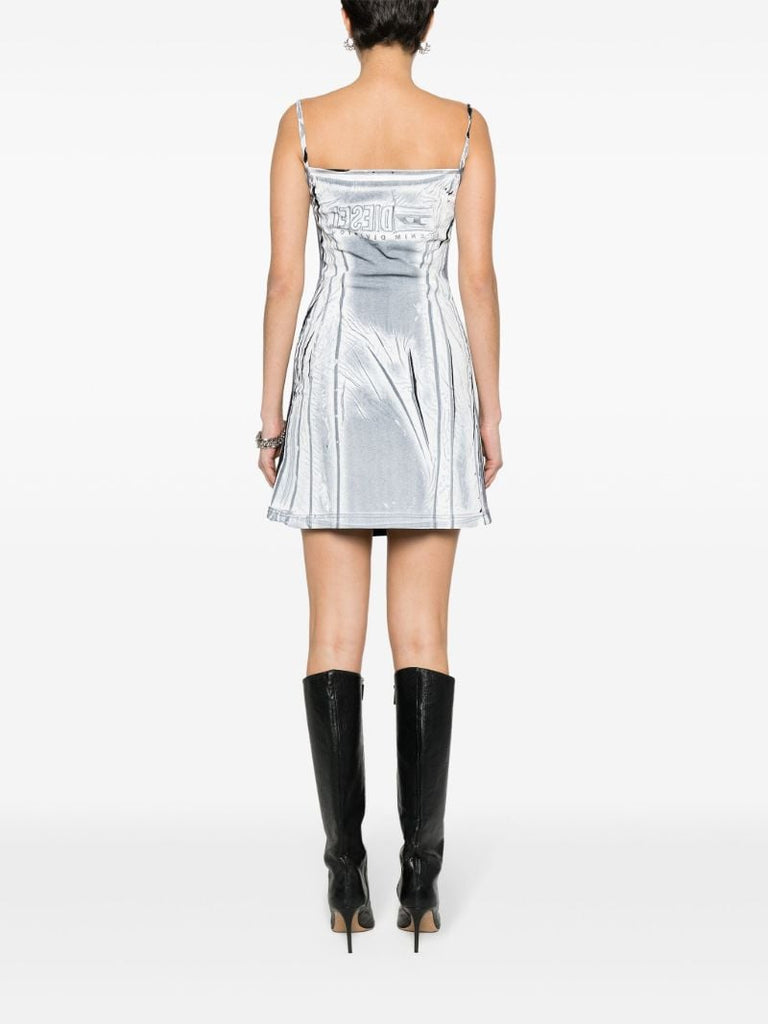Grey Lazot Shadowy-print Mini Dress