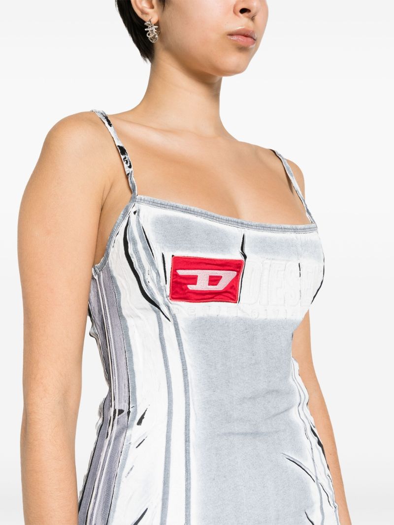 Grey Lazot Shadowy-print Mini Dress
