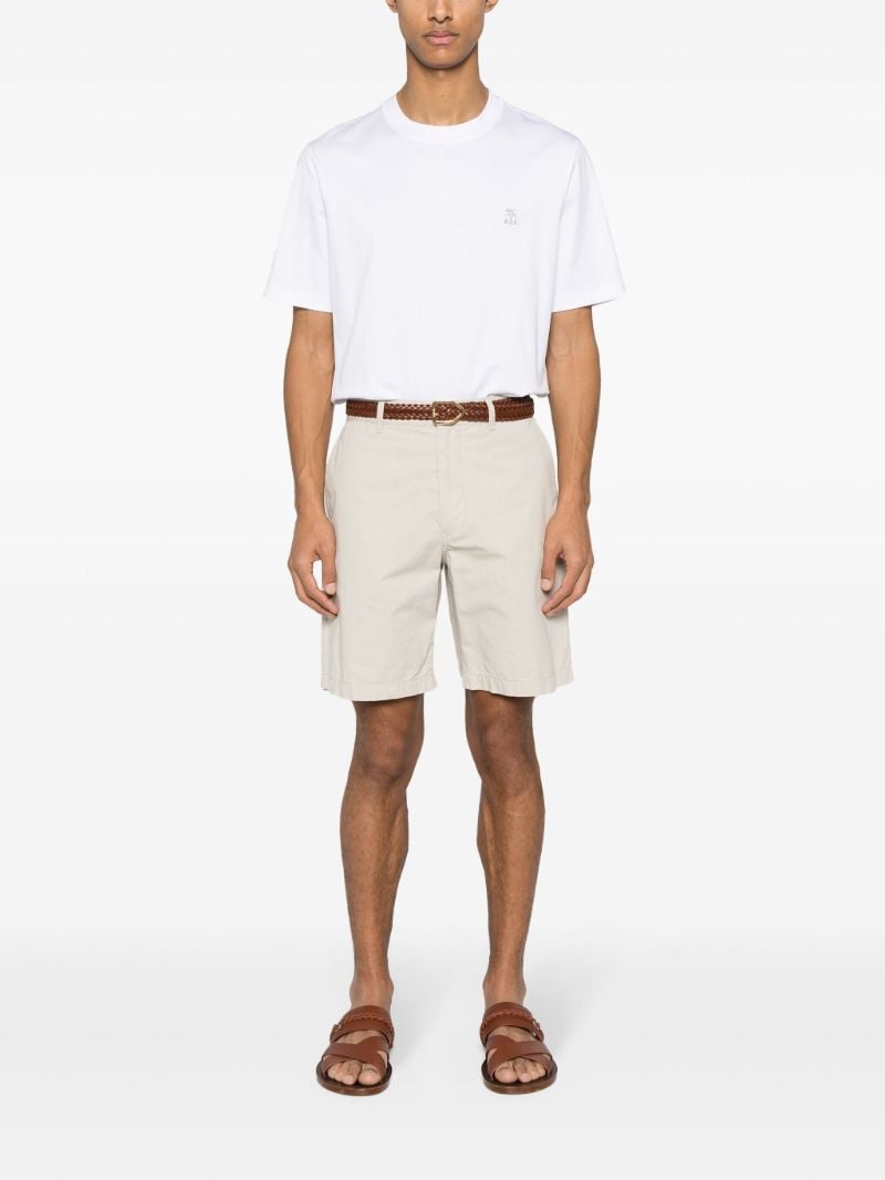 White Logo-embroidered Cotton T-shirt