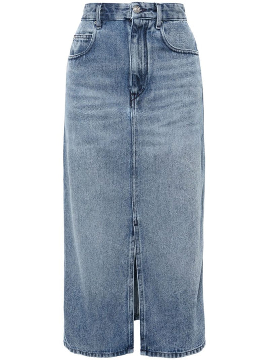 Blue Tilauria Denim Midi Skirt