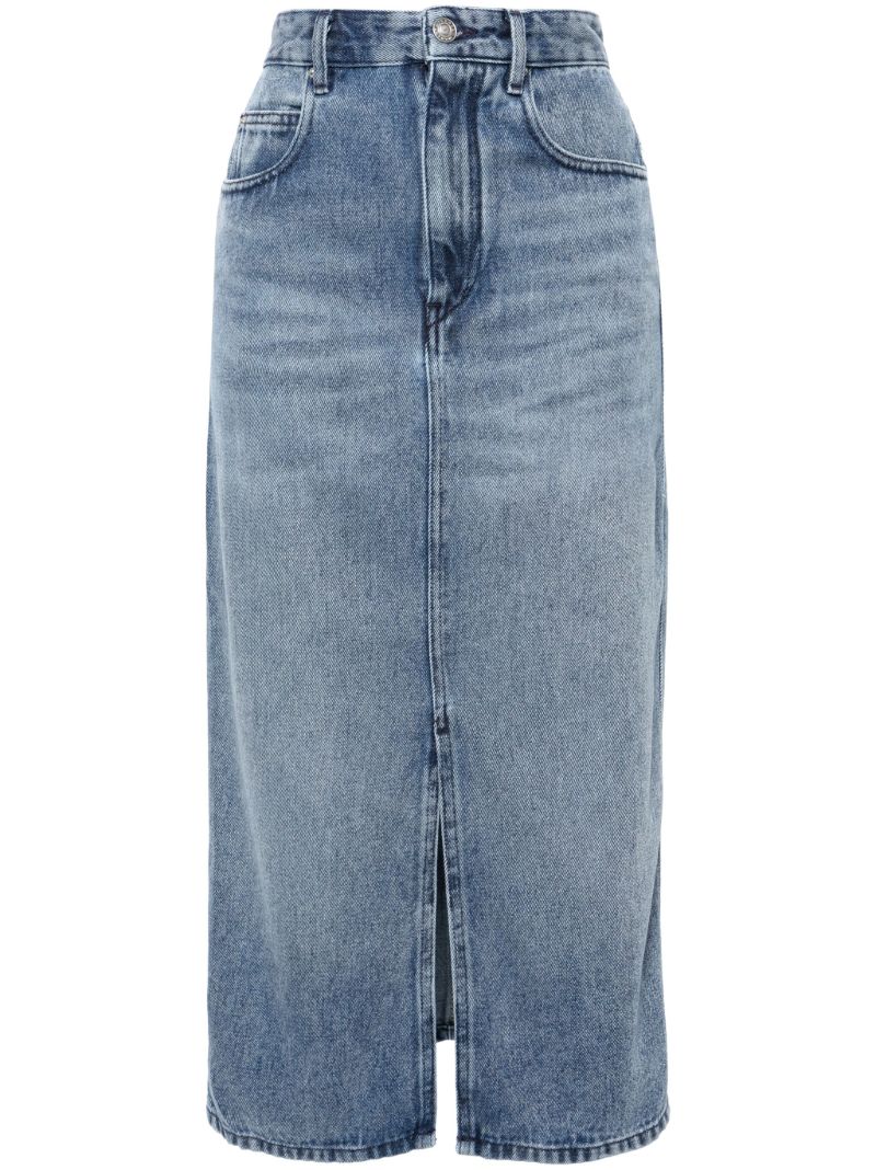 Blue Tilauria Denim Midi Skirt