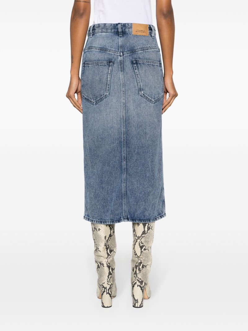 Blue Tilauria Denim Midi Skirt