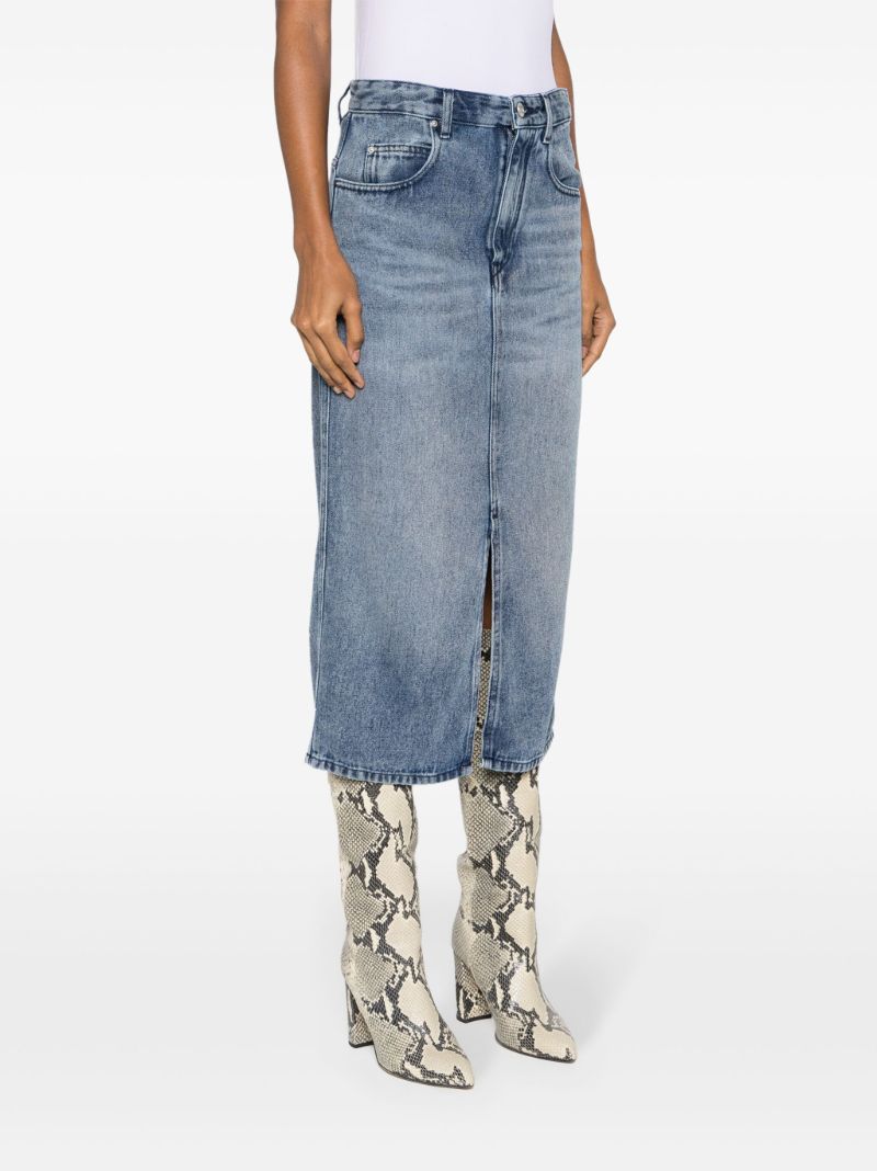 Blue Tilauria Denim Midi Skirt