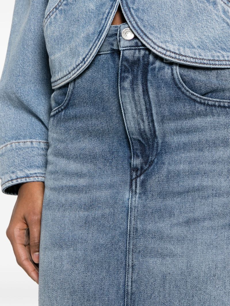 Blue Tilauria Denim Midi Skirt