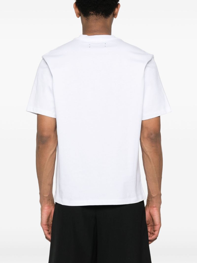 White Logo Print Cotton T-shirt