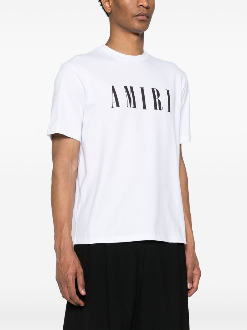 White Logo Print Cotton T-shirt