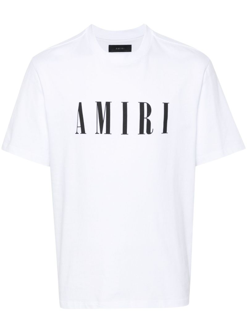 White Logo Print Cotton T-shirt