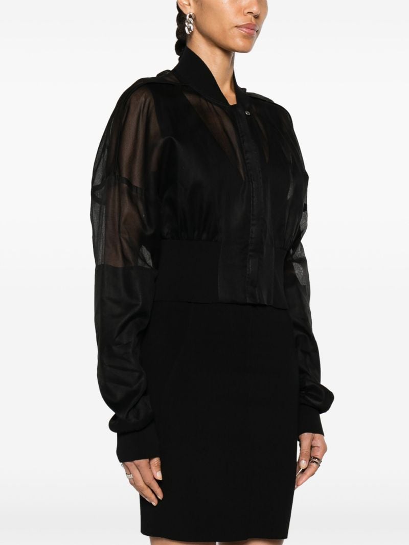 Black Flight Cropped Cotton Jacket