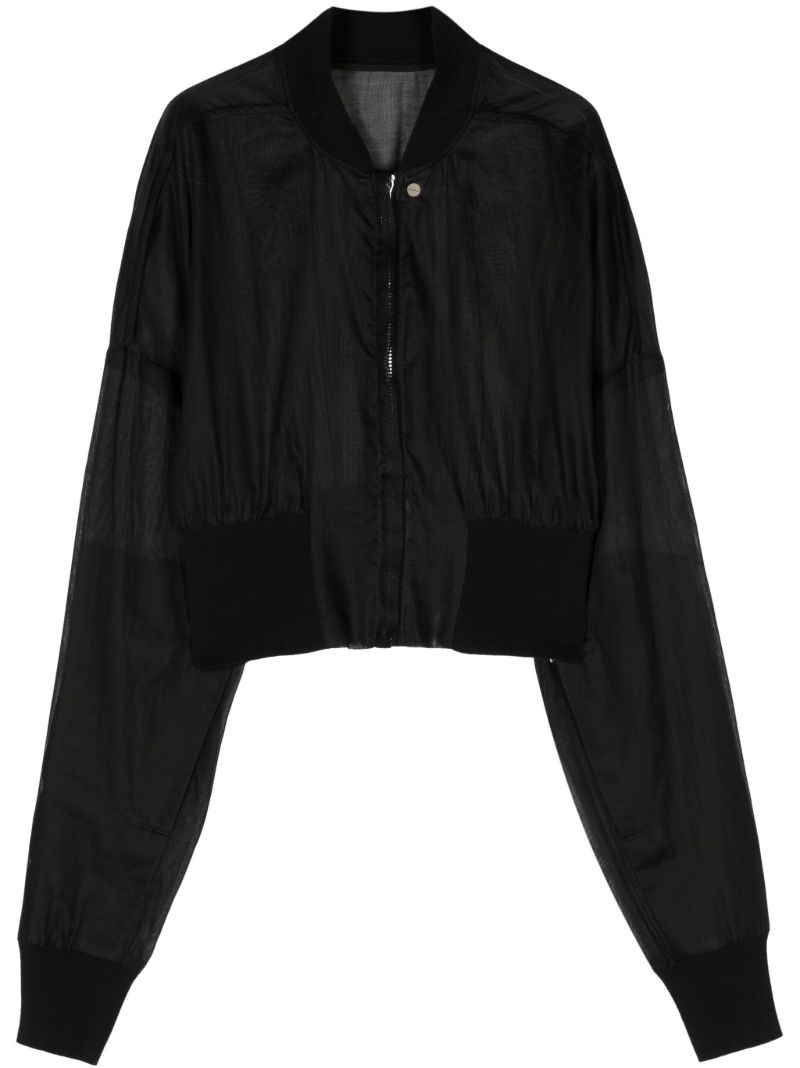 Black Flight Cropped Cotton Jacket