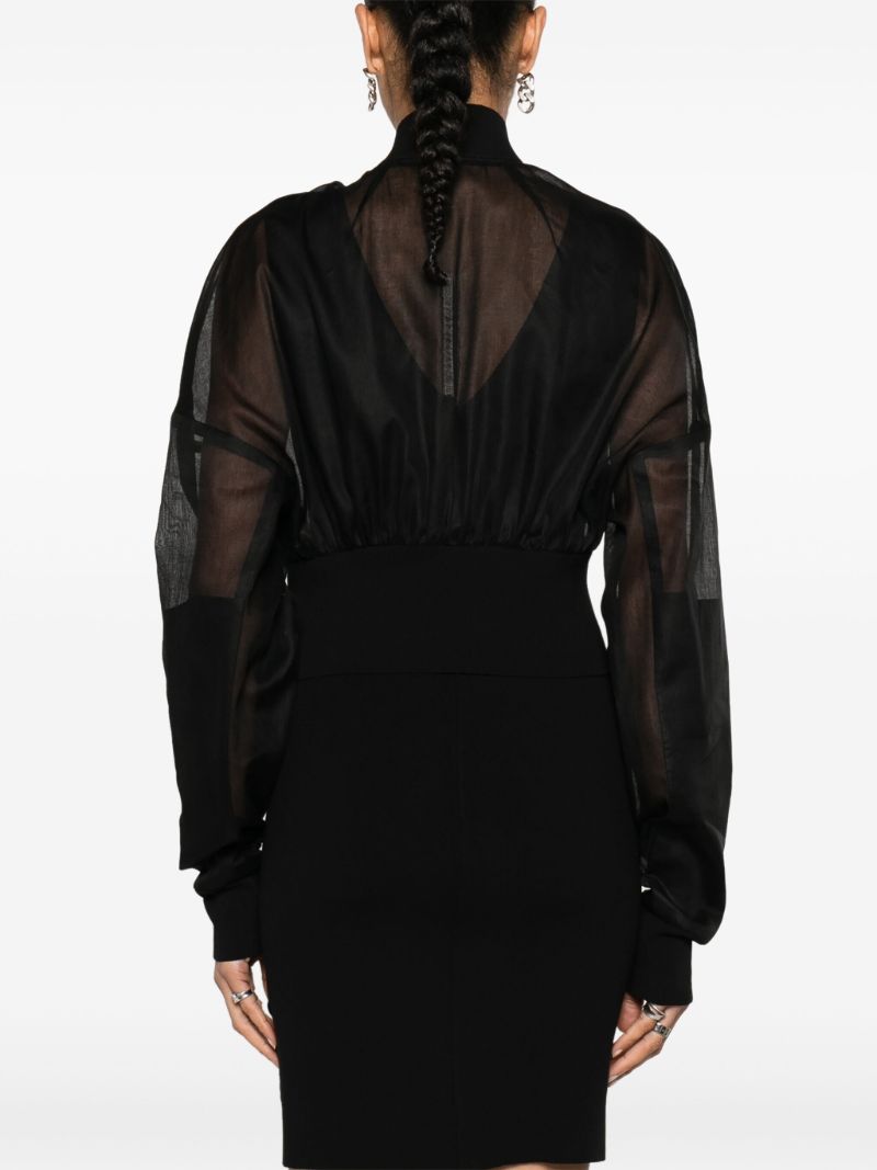 Black Flight Cropped Cotton Jacket