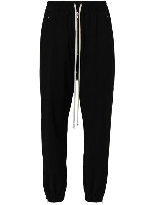 Black Drop-crotch Wool Sweatpants