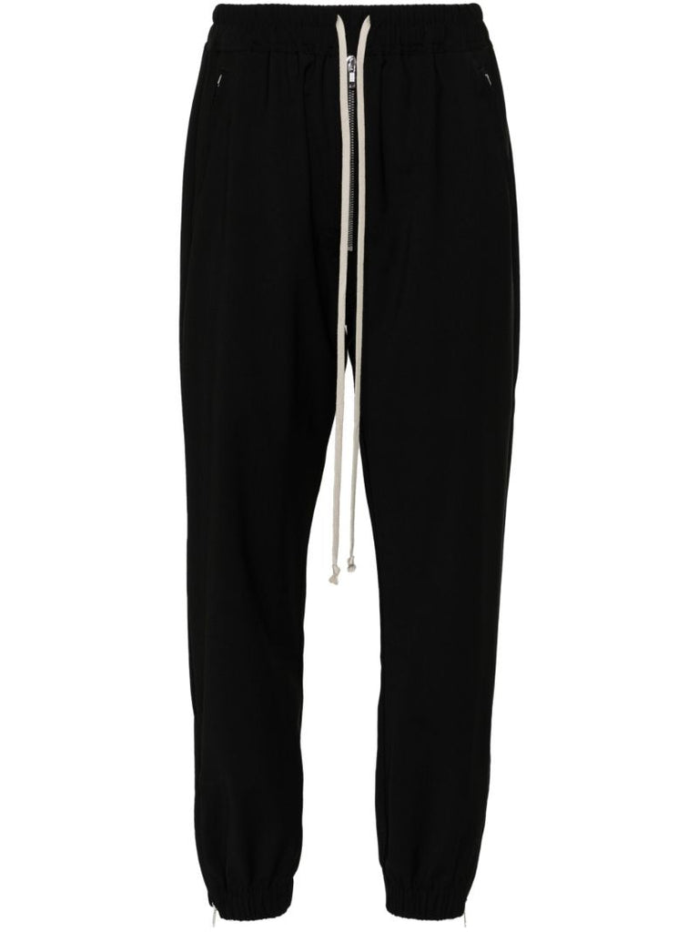 Black Drop-crotch Wool Sweatpants