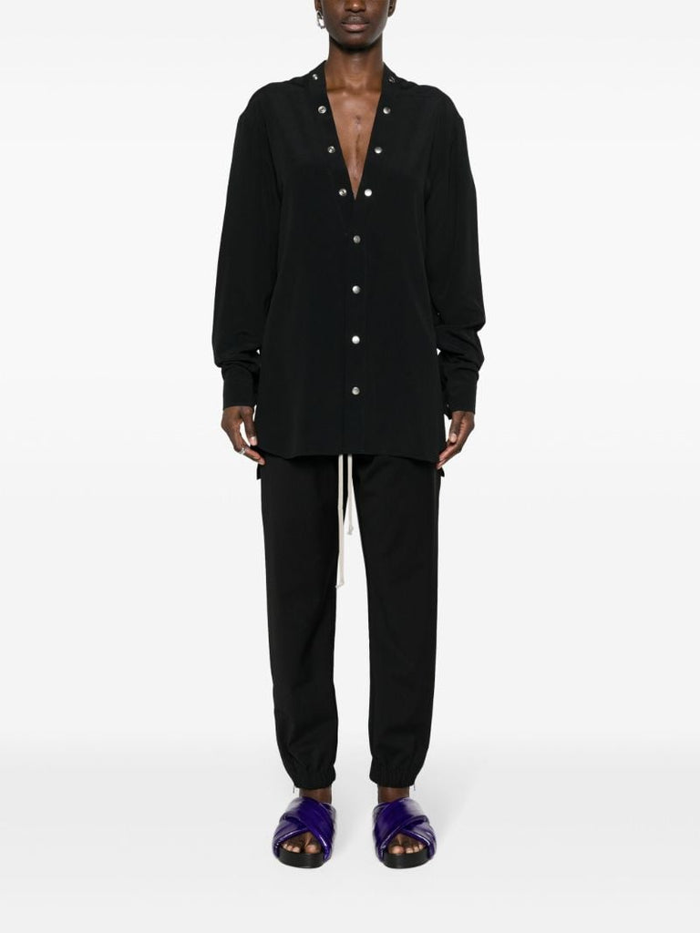Black Drop-crotch Wool Sweatpants