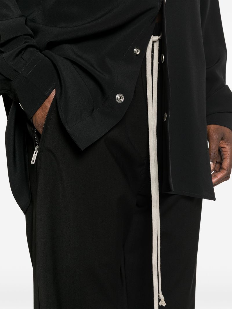 Black Drop-crotch Wool Sweatpants