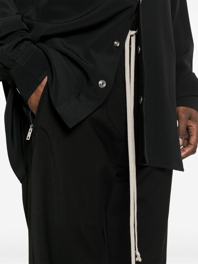 Black Drop-crotch Wool Sweatpants