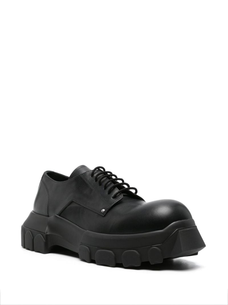 Black Bozo Tractor Leather Derby Shoes