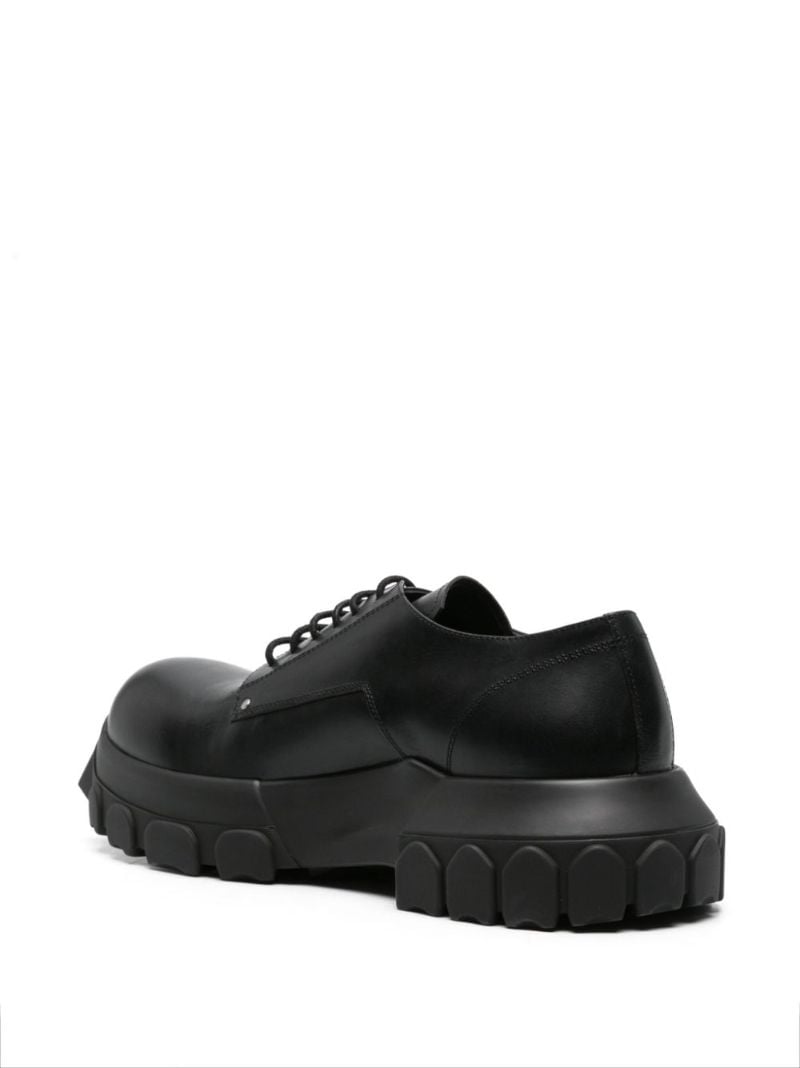 Black Bozo Tractor Leather Derby Shoes